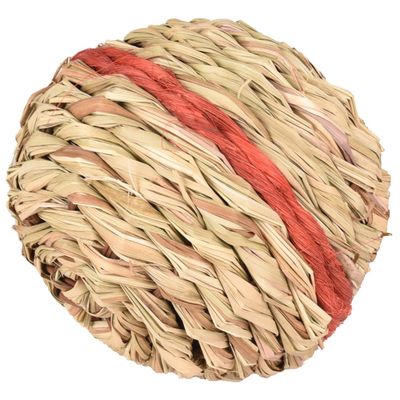 Flamingo - 1 Balle d'osier  avec clochette ø 12 cm   jeux pour rongeur