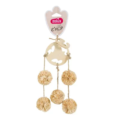 Jouet guirlande 5 pompons Ehop pour petits mammifères