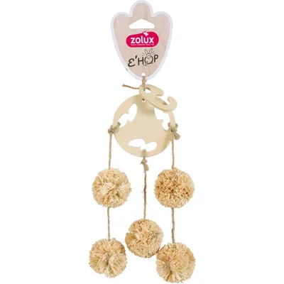 Jouet guirlande 5 pompons Ehop pour petits mammifères