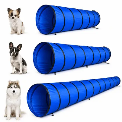 lionto tunnel de jeu pour chien, tunnel agility pliable avec piquets lionto tunnel de jeu pour chien, tunnel agility pliable avec piquets