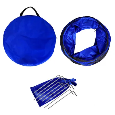 lionto tunnel de jeu pour chien, tunnel agility pliable avec piquets