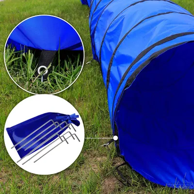 lionto tunnel de jeu pour chien, tunnel agility pliable avec piquets
