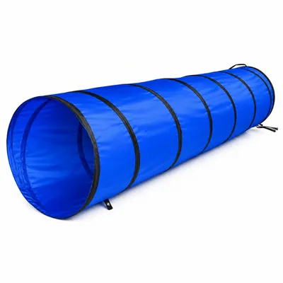 lionto Hunde-Spieltunnel, faltbarer Agility-Tunnel mit Heringen