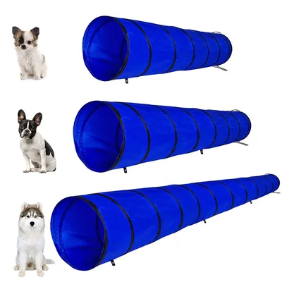 lionto tunnel de jeu pour chien, tunnel agility pliable avec piquets