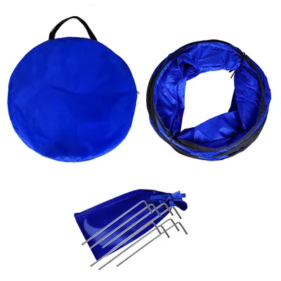 lionto tunnel de jeu pour chien, tunnel agility pliable avec piquets