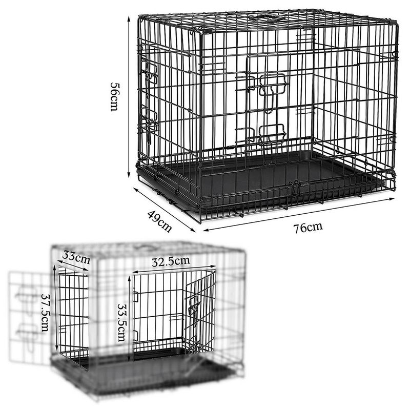 lionto cage de transport pour chien pliable avec bac amovible sécurisé