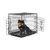 lionto faltbare Hundetransportbox aus Metall mit herausnehmbarer Bodenwanne