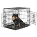 lionto faltbare Hundetransportbox aus Metall mit herausnehmbarer Bodenwanne