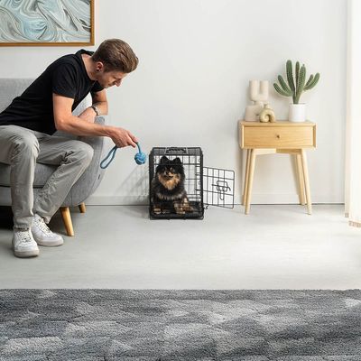 lionto cage de transport pour chien pliable avec bac amovible sécurisé