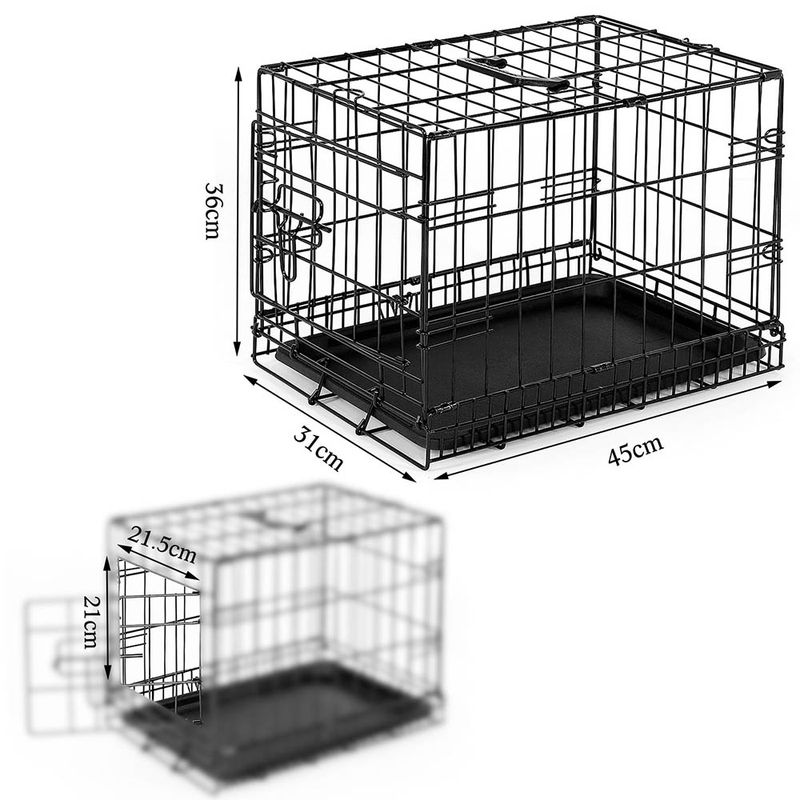 lionto cage de transport pour chien pliable avec bac amovible sécurisé