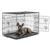 lionto cage de transport pour chien pliable avec bac amovible sécurisé