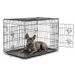 lionto faltbare Hundetransportbox aus Metall mit herausnehmbarer Bodenwanne