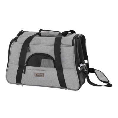 lionto sac de transport pliable pour chien avec coussin et filets aérés