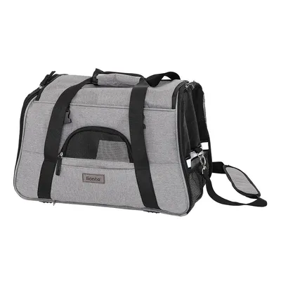 lionto sac de transport pliable pour chien avec coussin et filets aérés