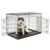lionto cage de transport pour chien pliable avec bac amovible sécurisé