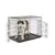 lionto cage de transport pour chien pliable avec bac amovible sécurisé