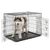 lionto cage de transport pour chien pliable avec bac amovible sécurisé