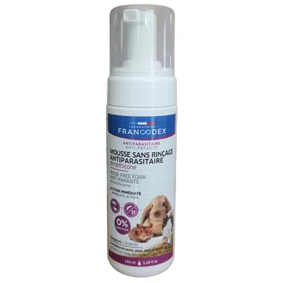 Mousse sans rinçage antiparasitaire au dimethicone pour rongeur 150ML
