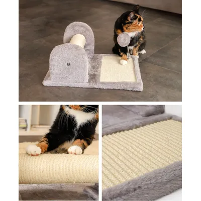 lionto arbre à chat avec poteau à griffer, planche et balle en peluche lionto arbre à chat avec poteau à griffer, planche et balle en peluche