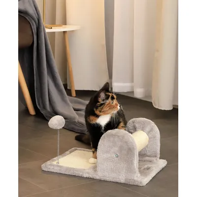 lionto arbre à chat avec poteau à griffer, planche et balle en peluche lionto arbre à chat avec poteau à griffer, planche et balle en peluche