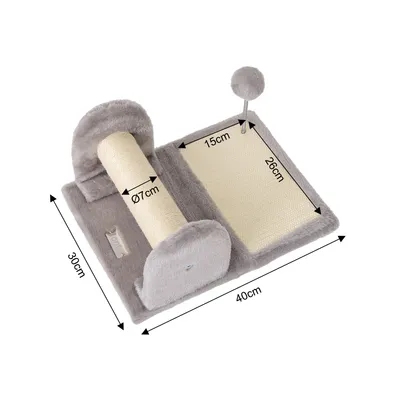 lionto arbre à chat avec poteau à griffer, planche et balle en peluche lionto arbre à chat avec poteau à griffer, planche et balle en peluche