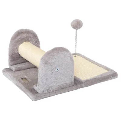 lionto arbre à chat avec poteau à griffer, planche et balle en peluche