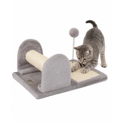 lionto arbre à chat avec poteau à griffer, planche et balle en peluche lionto arbre à chat avec poteau à griffer, planche et balle en peluche