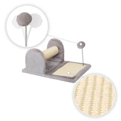 lionto arbre à chat avec poteau à griffer, planche et balle en peluche