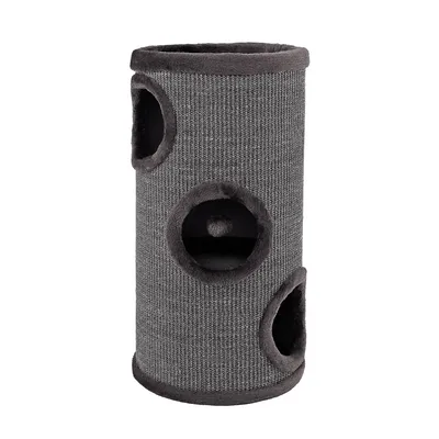 lionto arbre à griffer en sisal avec balle de jeu et rebord en peluche