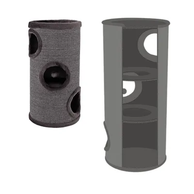 lionto arbre à griffer en sisal avec balle de jeu et rebord en peluche