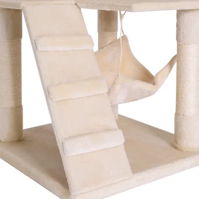 lionto Kratzbaum 133 cm mit Hängematte, Tunnel und Sisalstämmen