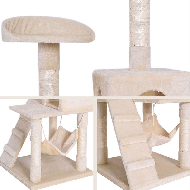 lionto arbre à chat avec hamac, tunnel et poteaux en sisal