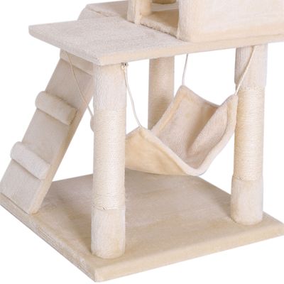 lionto arbre à chat avec hamac, tunnel et poteaux en sisal