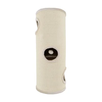 lionto arbre à griffer en sisal avec balle de jeu et rebord en peluche