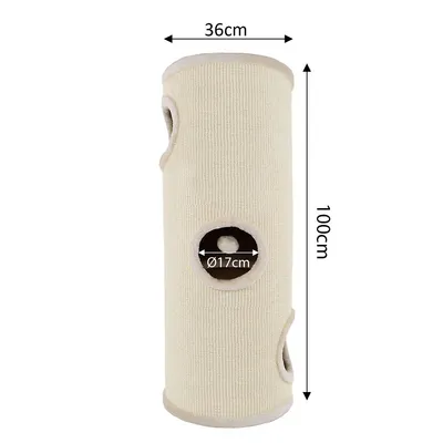 lionto arbre à griffer en sisal avec balle de jeu et rebord en peluche