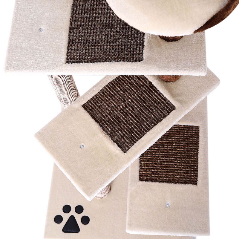 lionto arbre à chat avec 3 plateformes, lit douillet et zones en sisal