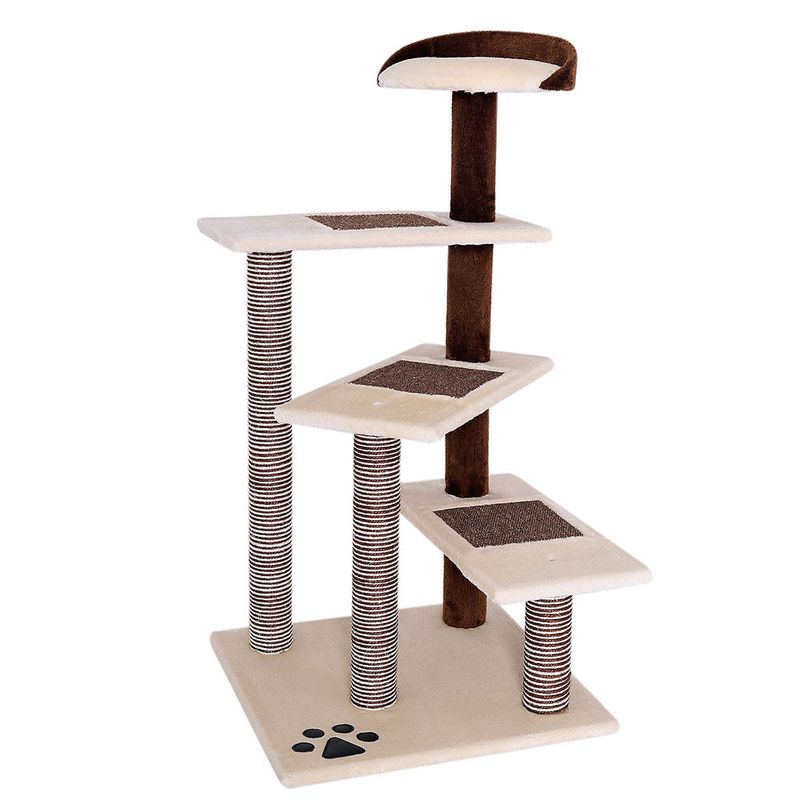 lionto arbre à chat avec 3 plateformes, lit douillet et zones en sisal