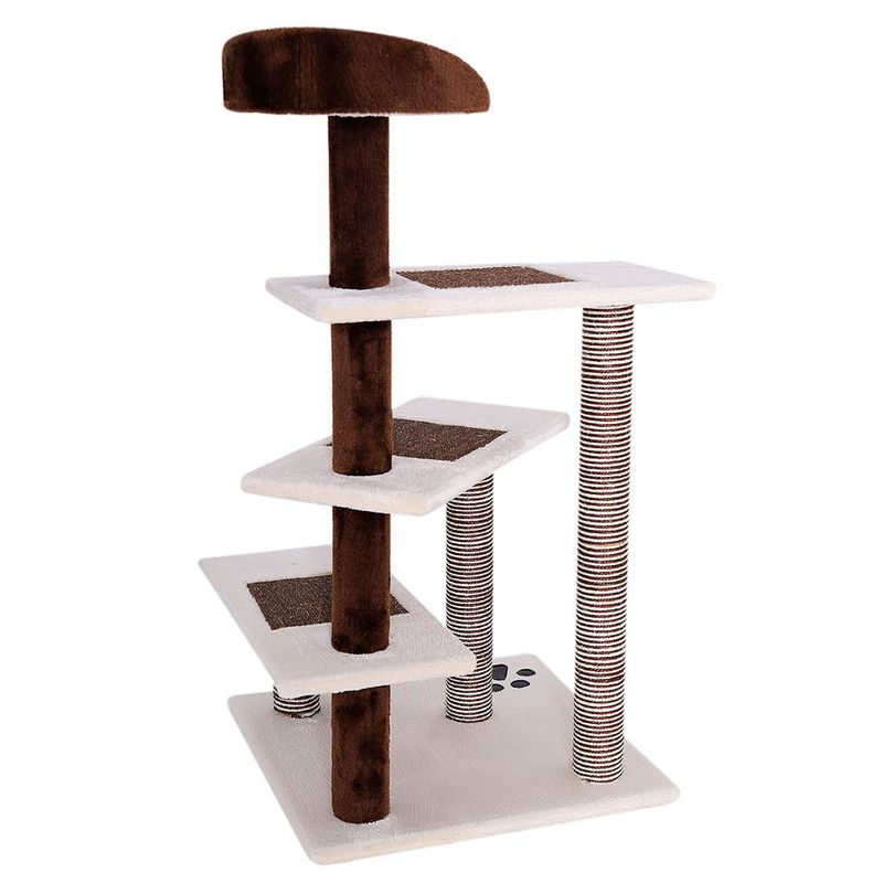 lionto arbre à chat avec 3 plateformes, lit douillet et zones en sisal