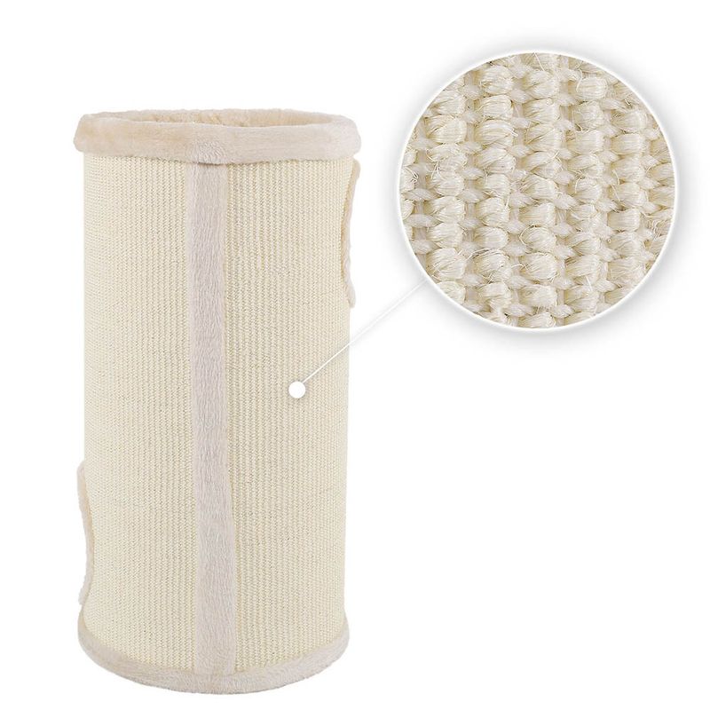 lionto arbre à griffer en sisal avec balle de jeu et rebord en peluche