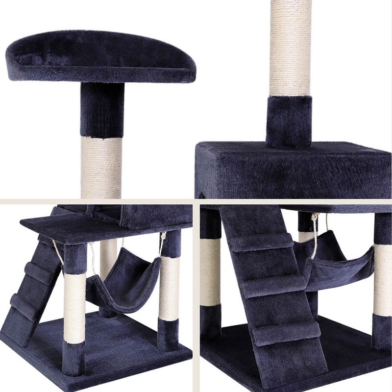lionto arbre à chat avec hamac, tunnel et poteaux en sisal