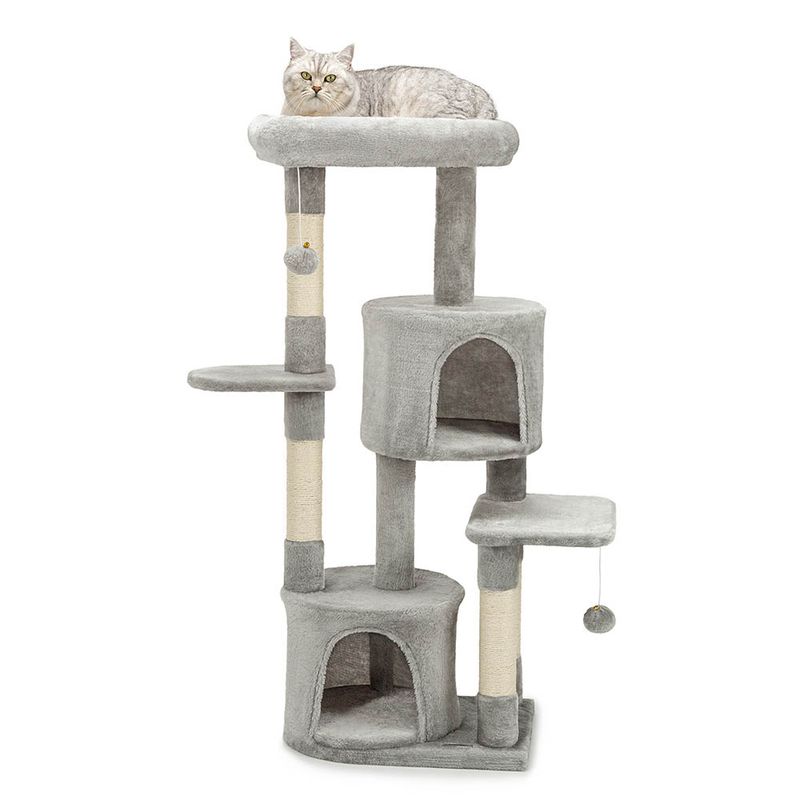 lionto arbre à chat avec niches, plateformes, jouets et sisal robuste