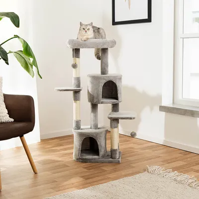 lionto arbre à chat avec niches, plateformes, jouets et sisal robuste
