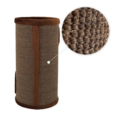 lionto arbre à griffer en sisal avec balle de jeu et rebord en peluche