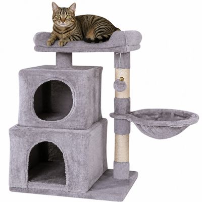 lionto arbre à chat avec 2 niches, lit, hamac et balle suspendue