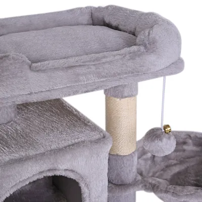 lionto Kratzbaum 70 cm mit 2 Höhlen, Bett, Hängematte und Spielball lionto Kratzbaum 70 cm mit 2 Höhlen, Bett, Hängematte und Spielball