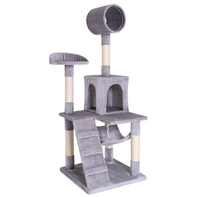 lionto arbre à chat avec hamac, tunnel et poteaux en sisal