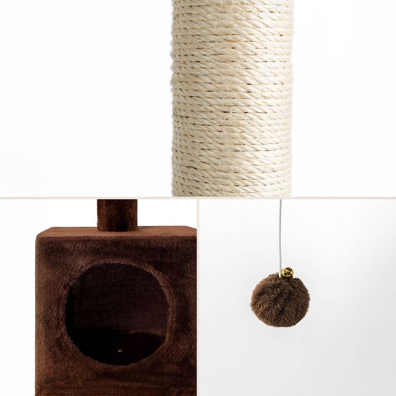 lionto arbre à chat avec niche, plateformes et balle en peluche