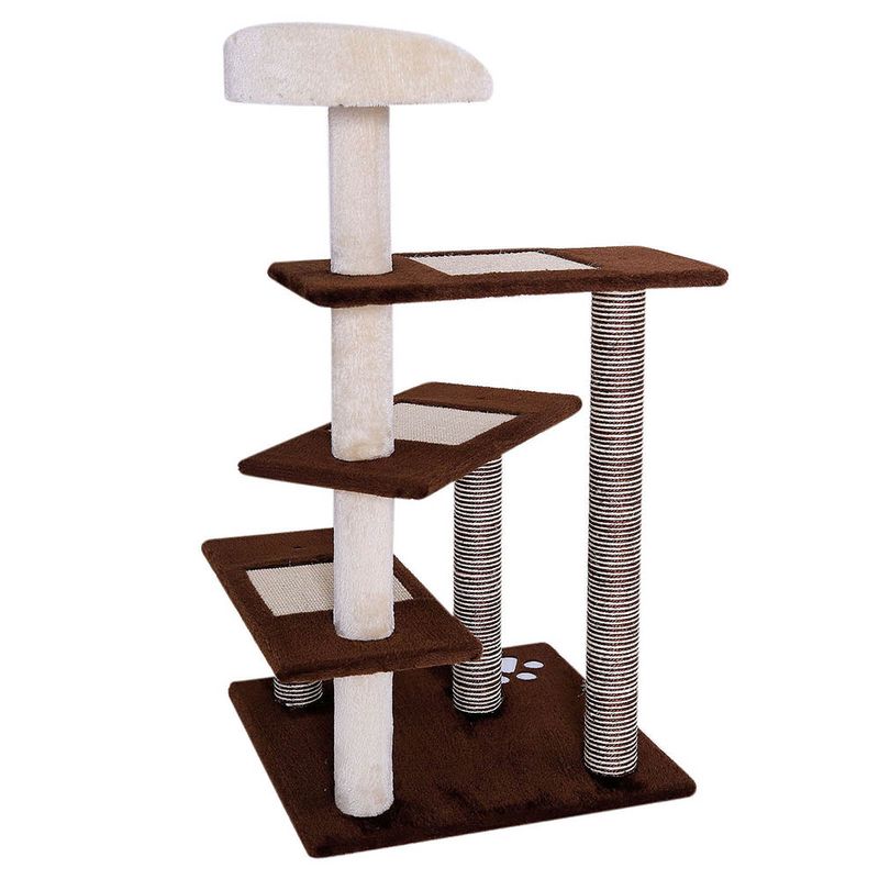 lionto arbre à chat avec 3 plateformes, lit douillet et zones en sisal