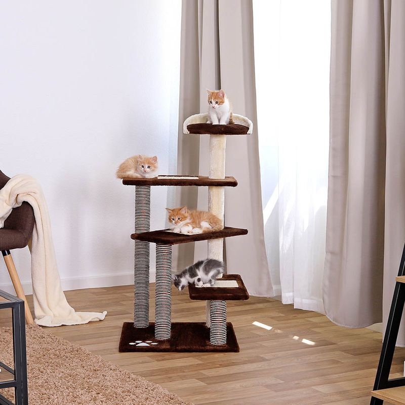 lionto arbre à chat avec 3 plateformes, lit douillet et zones en sisal
