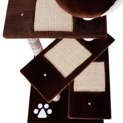 lionto arbre à chat avec 3 plateformes, lit douillet et zones en sisal